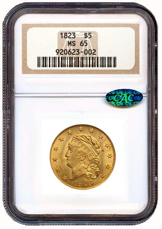 1823 5 cac fun2011 Incredible Variety of Exemplary Business Strike U.S. coins Sell on FUN Platinum Night 