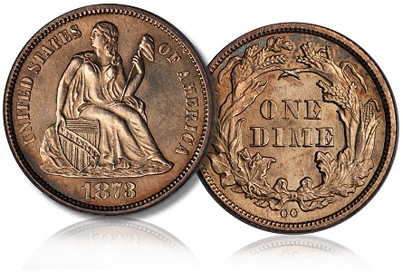 1873 cc 10c unique Coin Rarities & Related Topics: Finest Known Carson City, Nevada Gold Coin