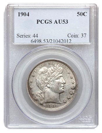 gr 1904 50c c Coin Rarities & Related Topics: Philadelphia Mint Barber Half Dollars of 1904