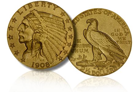 1908 Matte Proof $2.50 Gold Coin