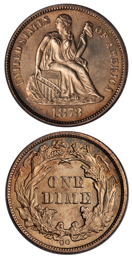 Unique 1873-CC Dime