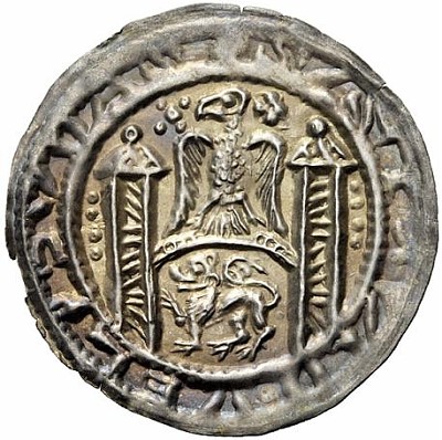 bracteate of Walter II of Arnstein (1135-1176), minted in Hettstett (No. 797)