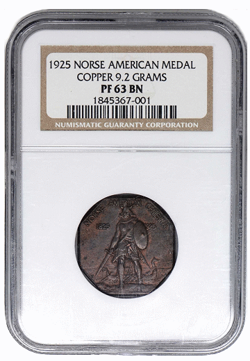 Norse-American Centennial Medal. Copper.
