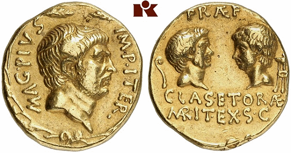 Lot 7818: ROMAN REPUBLIC. Sextus Pompey, + 35. Aureus