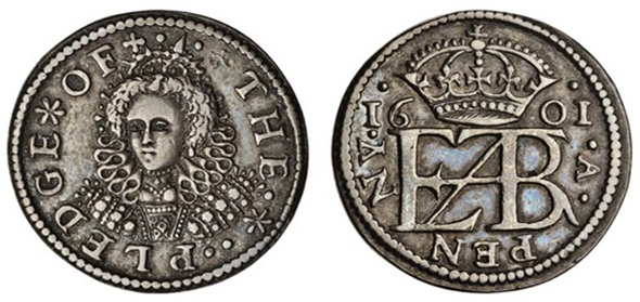 Queen Elizabeth I English penny
