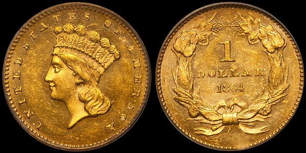1864 Gold Dollar