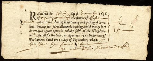 1642 receipt of £15