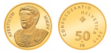2015 Aventicum gold Swiss commemorative coin