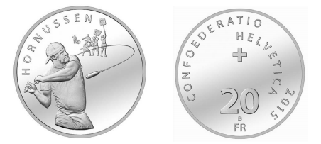 2015 Hornussen Swiss National Sport Commemorative Coin