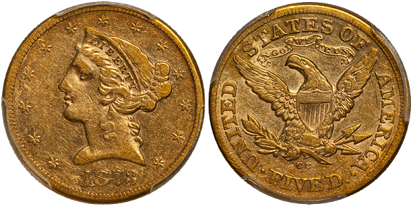 1873-CC $5.00 PCGS VF35