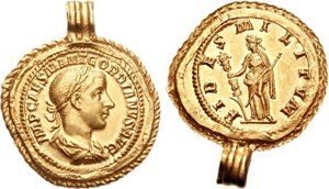gold aureus of the Roman Emperor Gordian III (A.D. 238 to 244)
