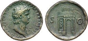 sestertius of the Roman Emperor Nero (A.D. 54-68)