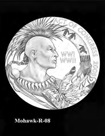 St Regis Mohawk Tribe Code Talker Congressional Gold Medal design candidate, reverse 8