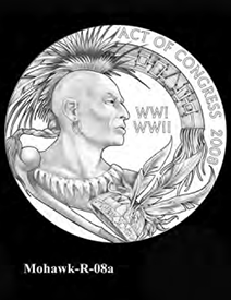 St Regis Mohawk Tribe Code Talker Congressional Gold Medal design candidate, reverse 8a