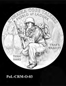 Pueblo of Laguna Code Talker Congressional Gold Medal design candidate, obverse 3