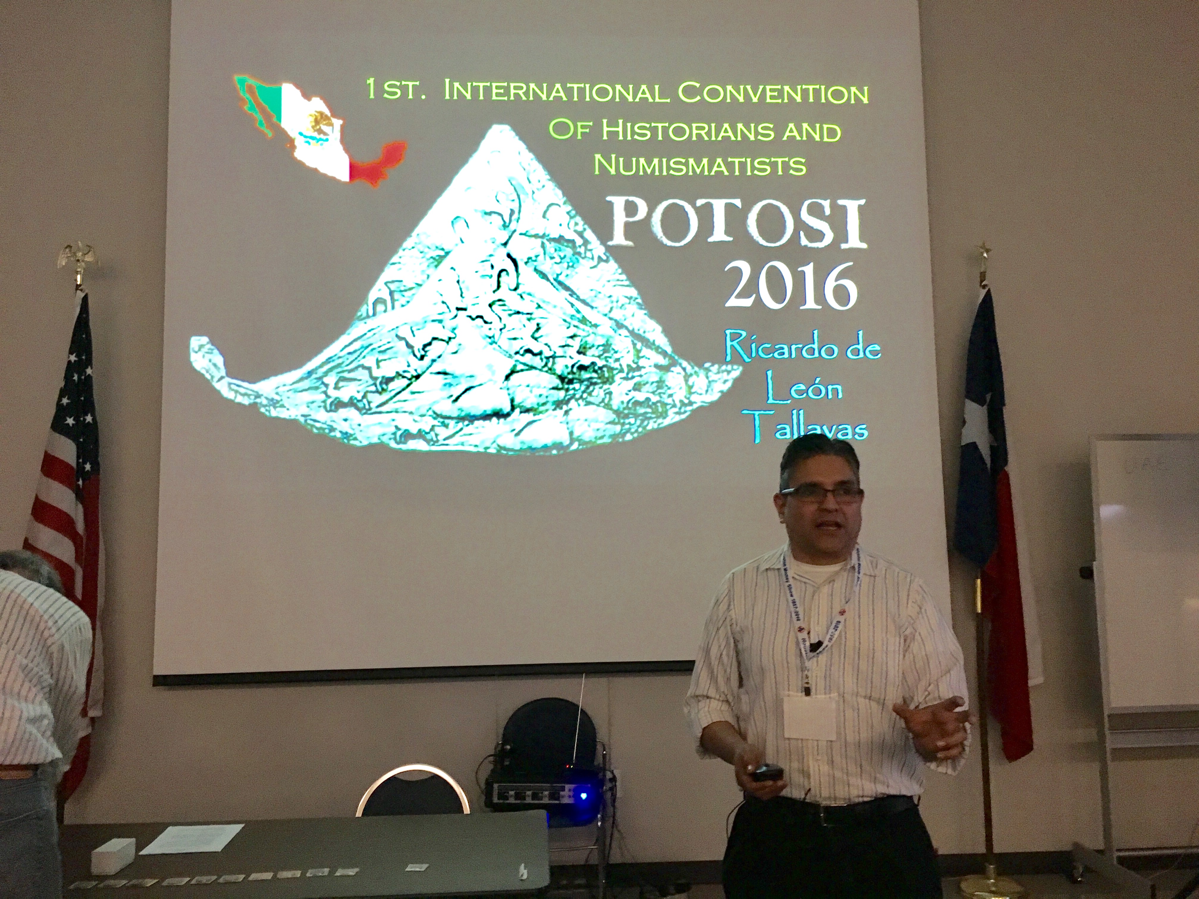 The GHCC's Ricardo de Leon Tallavas gives a presentation about his experiences at the 1st Intl. Convention of Historians & Numismatists at the march 2017 club meeting