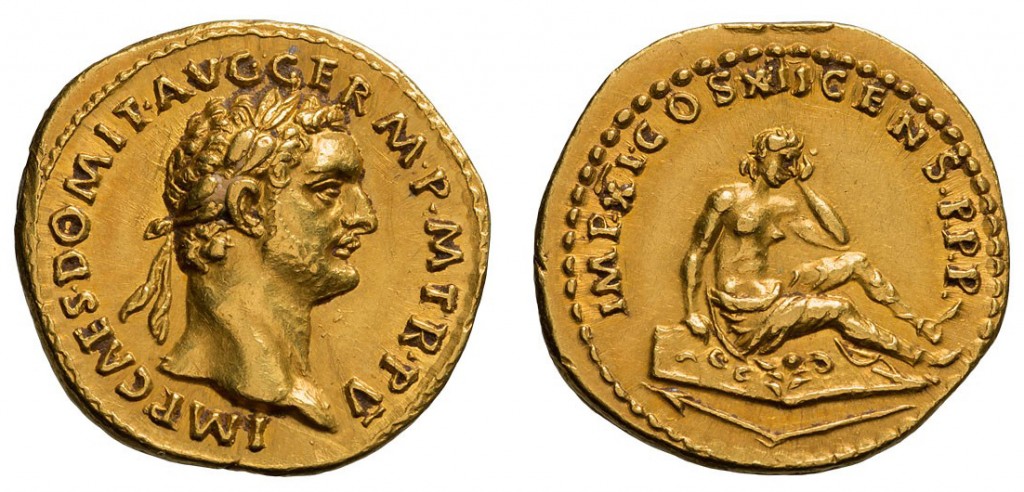 Roman, gold aureus of Domitian