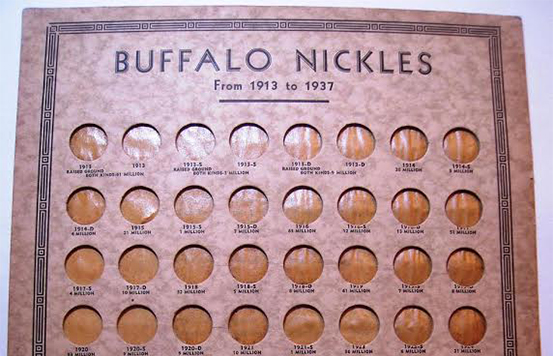 Whitman First Edition Buffalo Nickel Premium coin album. Courtesy David W. Lange