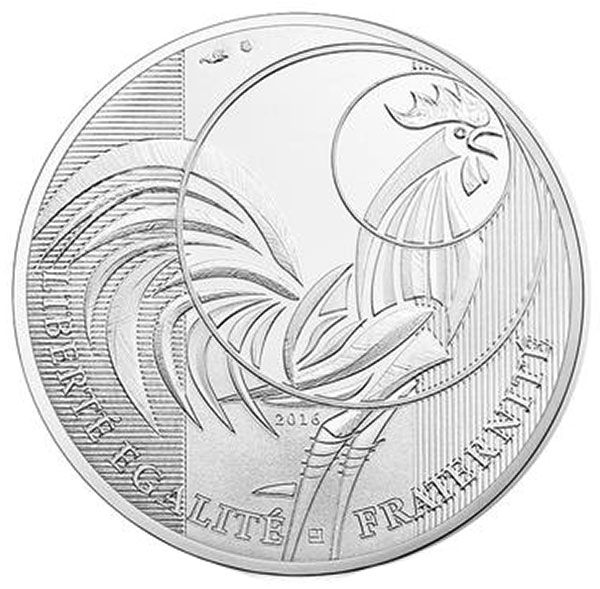 Monnaie de Paris 2016 French Rooster 10 Euro Obverse