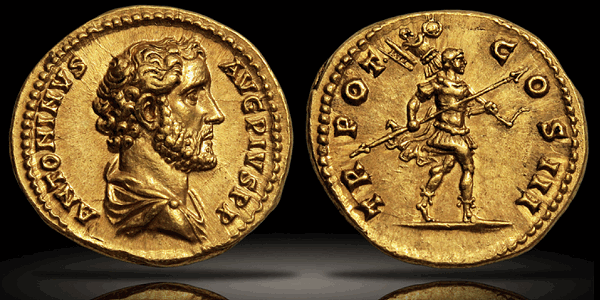 138-161 CE. Aureus of Antoninus Pius