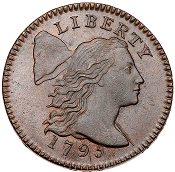 1795 S-75 R3 Lettered Edge. PCGS graded MS-65 Brown. CAC Approved.