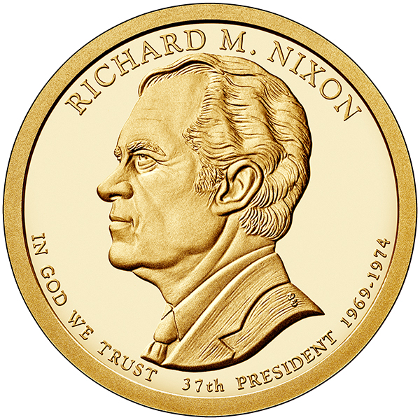 United States 2016 Richard M. Nixon Presidential $1 coin, courtesy United States Mint