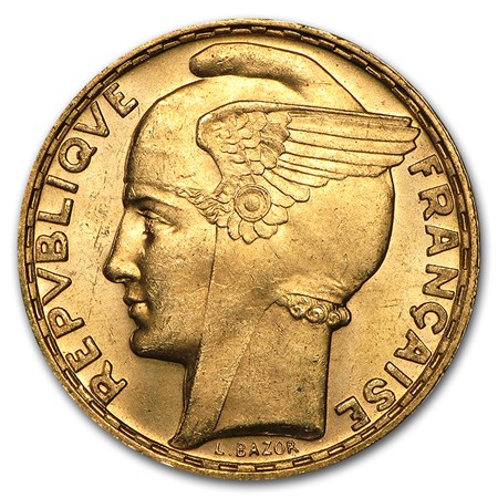 France 1935-1936 100 Franc gold coin