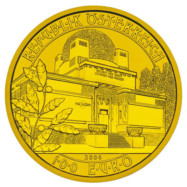 obverse, Austria 2004 Vienna Secession 100 euro gold coin