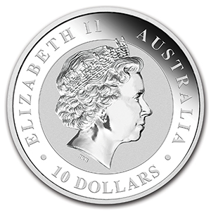 obverse, Australia 2016 Kookaburra 10 ounce Silver Bullion Coin - Perth Mint