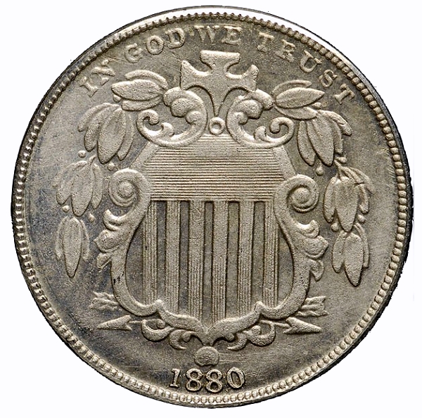 1880 Shield Nickel Counterfeit