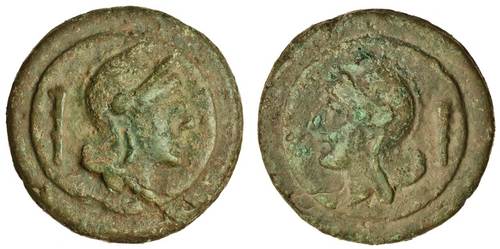 Roman Republic (ca. 235 BCE), Æ cast As featuring Roma