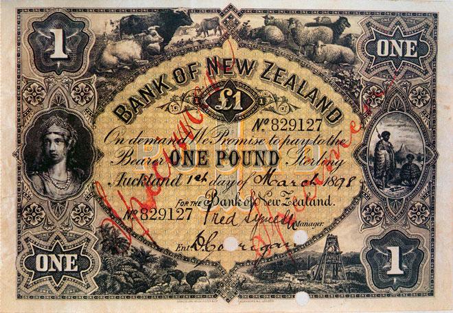 Bank of New Zealand one-pound note