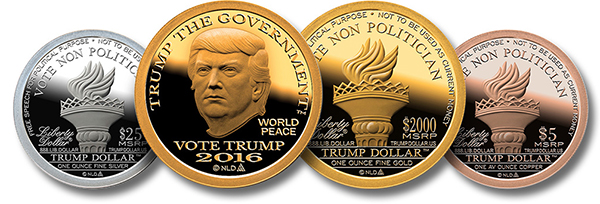 Private Mint Trump Dollars One-Up Legal Tender Coinage