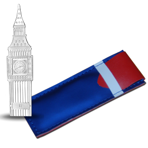 British Virgin Islands 2016 Big Ben Shaped Coin leather pouch, courtesy Pobjoy Mint