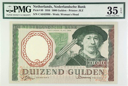 front, Netherlands P-89 banknote