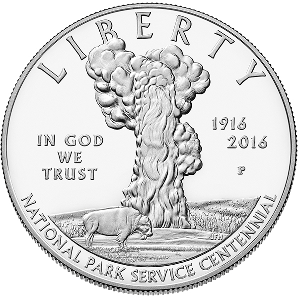 obverse, United States 2016 National Park Service Centennial Commemorative $1 silver coin