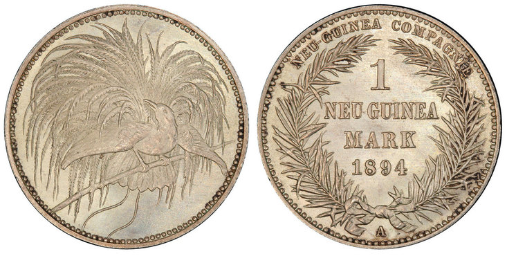 GERMAN NEW GUINEA. 1894-A AR Mark. Images courtesy Atlas Numismatics