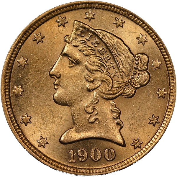 counterfeit coin 1900-S Half Eagle