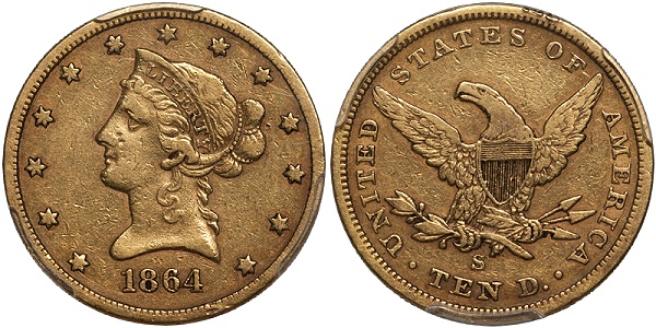 1864-S $10 Gold Eagle