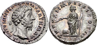 Silver Denarius of Roman Emperor Marcus Aurelius. Image courtesy NGC