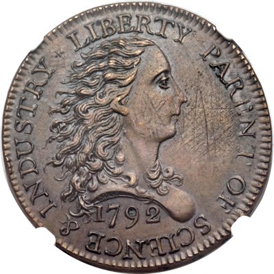 1792 P1C Birch Cent, Judd-5, Pollock-6, R.8 MS61. Image courtesy Heritage Auctions