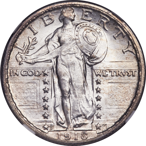 1918/7-S Standing Liberty Quarter MS67 NGC