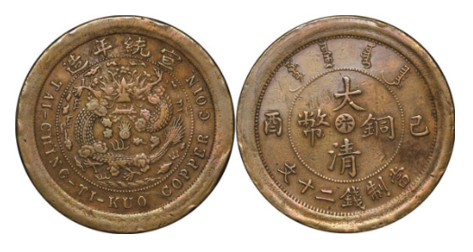 CHINA-HONAN ND(1909) 20 Cash Copper. Images courtesy Champion Auction