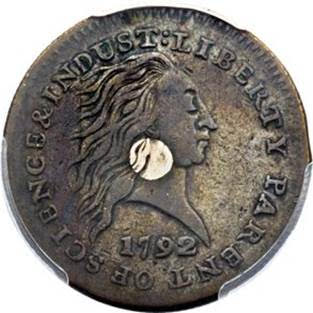 United States 1792 Silver Center. Image courtesy Heritage Auctions