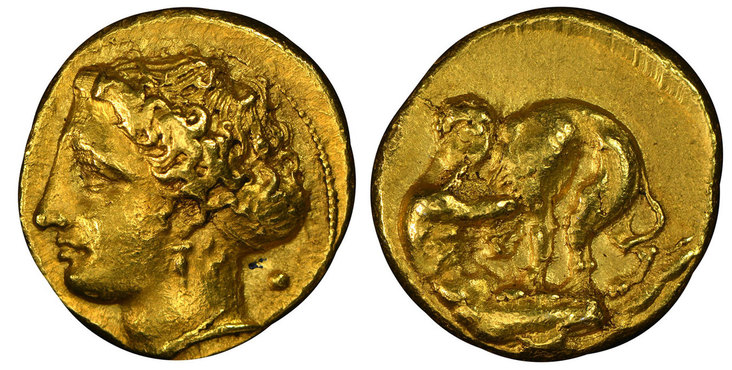 GREEK. SICILY. Syracuse. Dionysios I. (Tyrant, 407-367 BC). Struck c. 405-400 BC. AV 100 Litrae. Images courtesy Atlas Numismatics