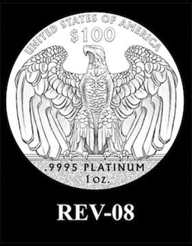 American Eagle Platinum Proof design candidate REV-08. Image courtesy U.S. Mint