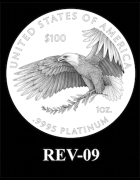 American Eagle Platinum Proof design candidate REV-09. Image courtesy U.S. Mint