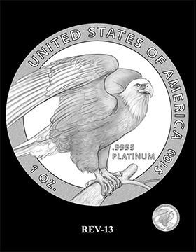 American Eagle Platinum Proof design candidate REV-13. Image courtesy U.S. Mint