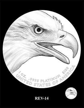 American Eagle Platinum Proof design candidate REV-14. Image courtesy U.S. Mint