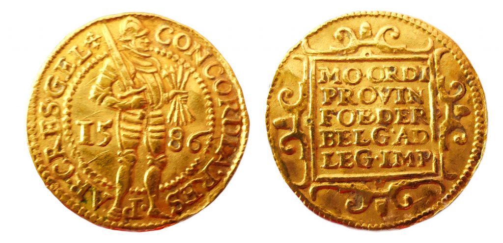 Netherlands 1586 gold ducat. Images courtesy Dariusz Jasek
